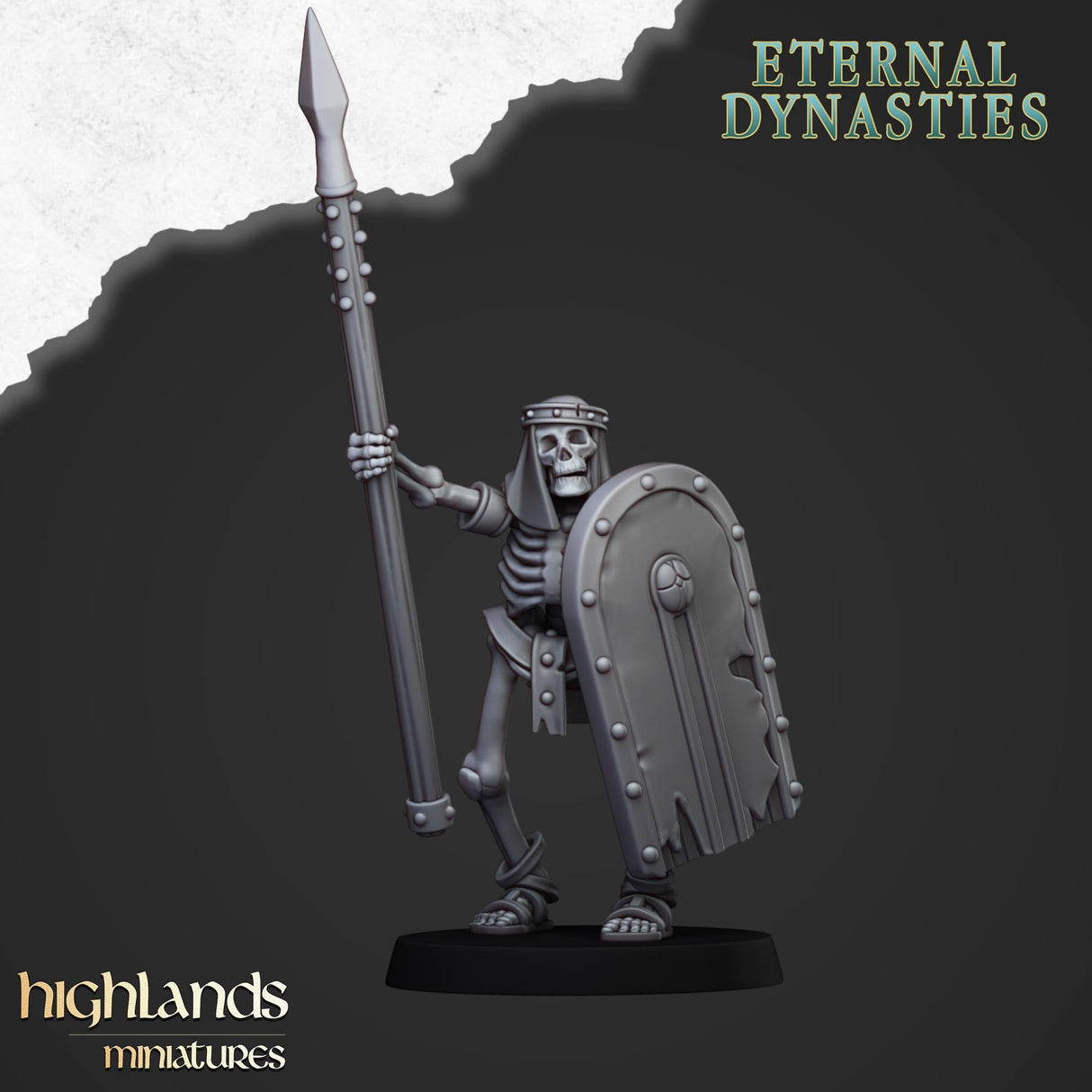 Highlands Miniatures Ancient Skeleton with spears - BrodaForge