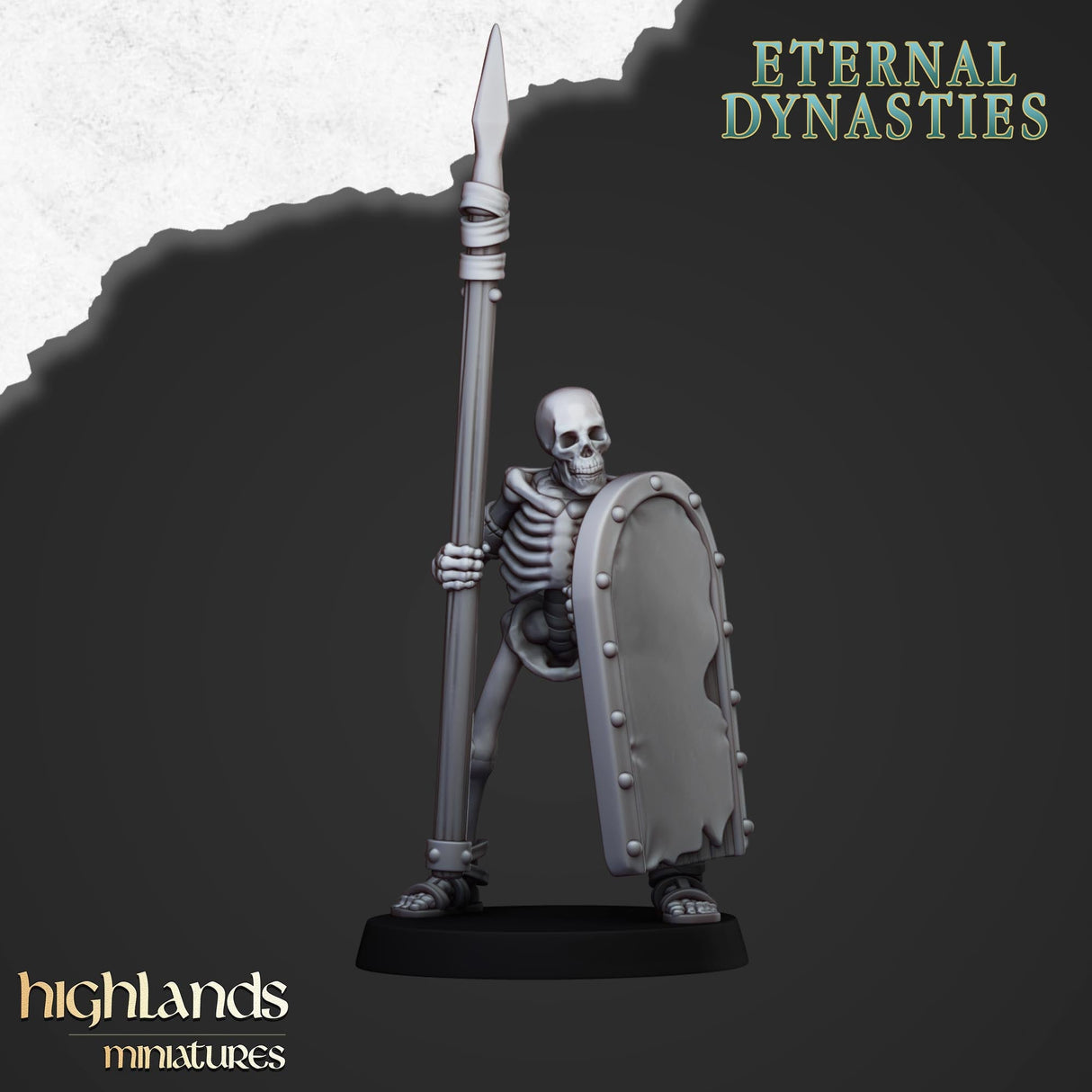 Highlands Miniatures Ancient Skeleton with spears - BrodaForge