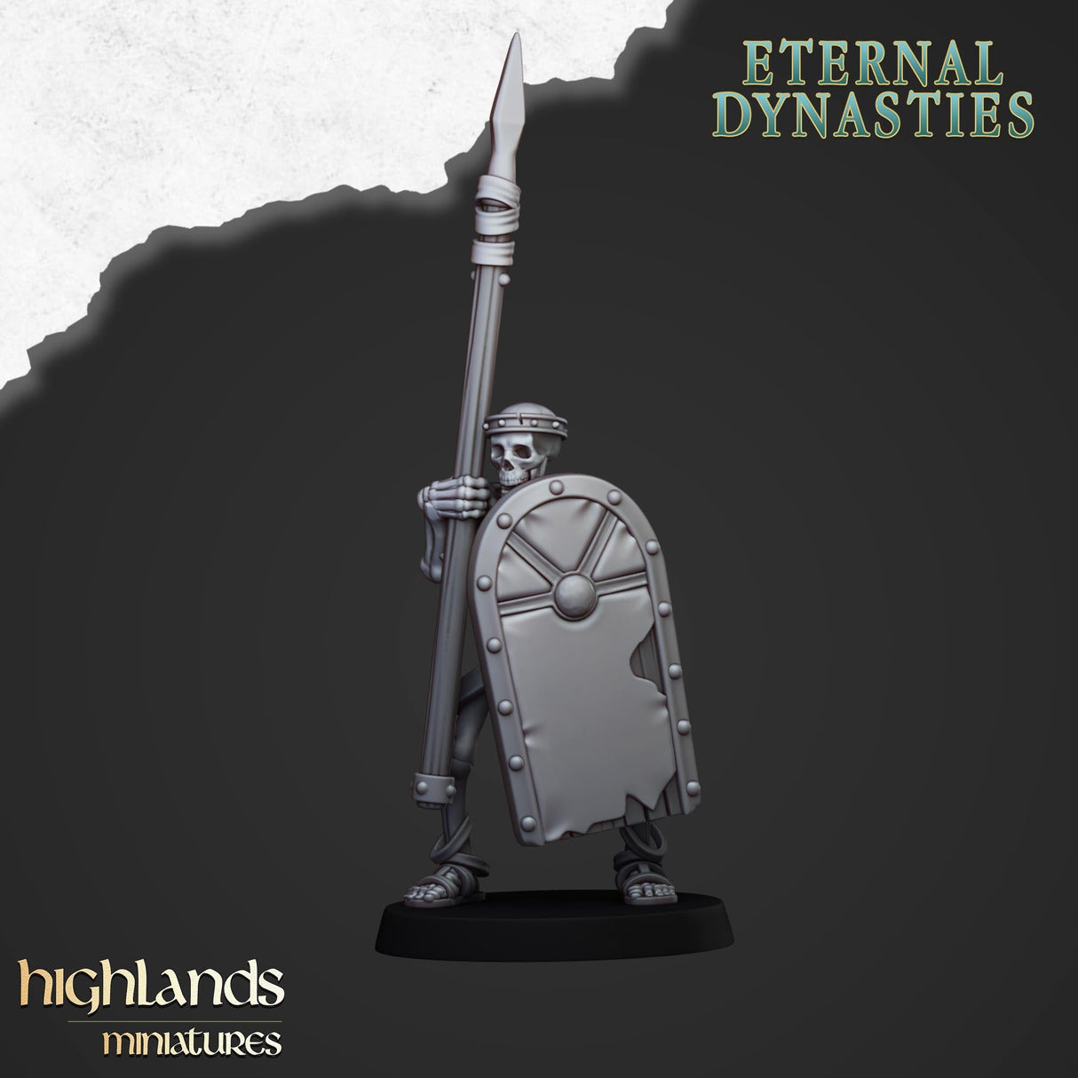 Highlands Miniatures Ancient Skeleton with spears - BrodaForge