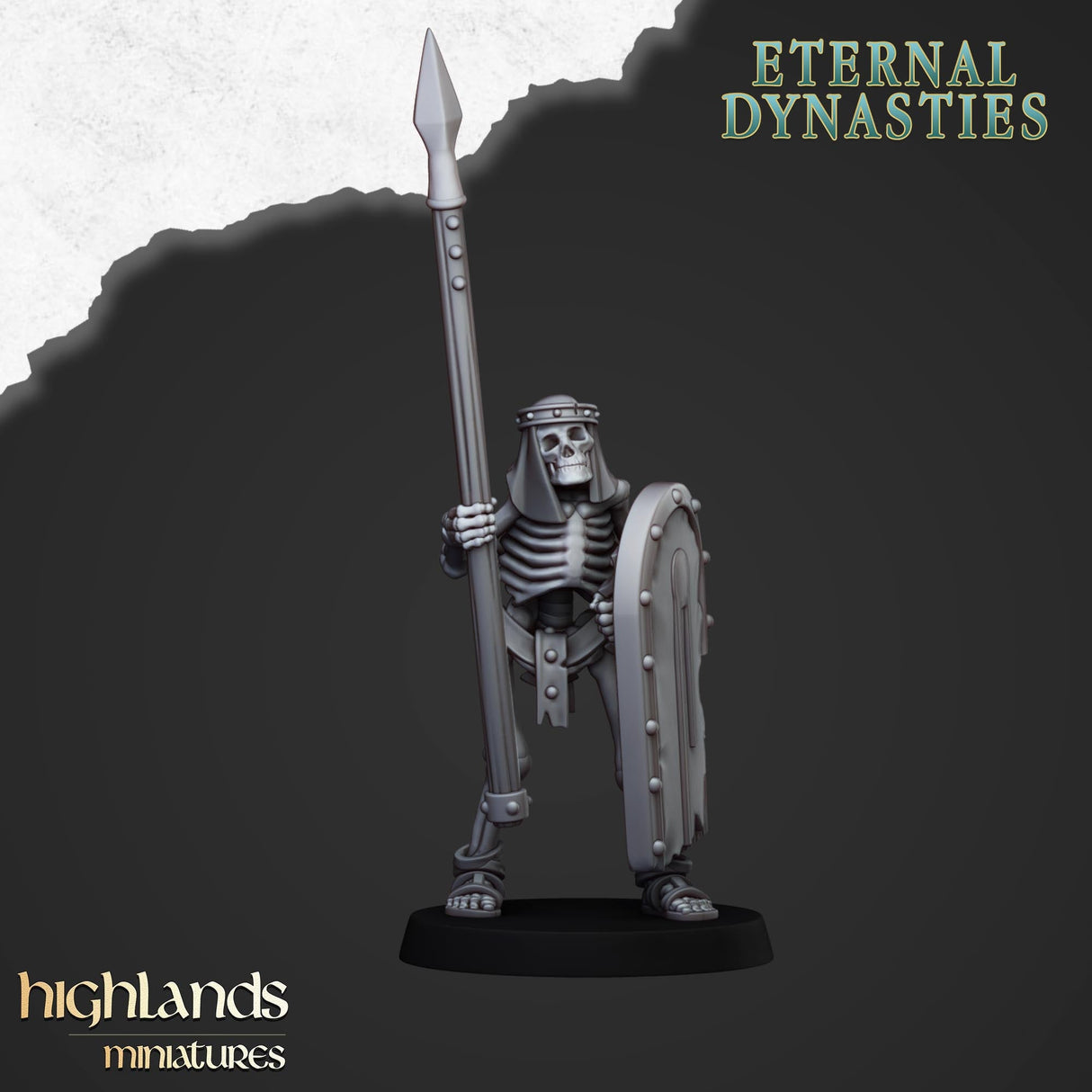 Highlands Miniatures Ancient Skeleton with spears - BrodaForge