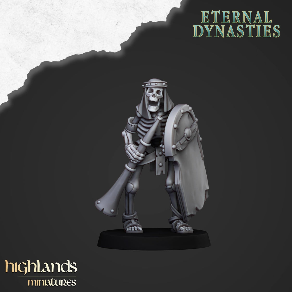 Highlands Miniatures Ancient Skeleton with spears - BrodaForge