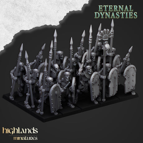 Highlands Miniatures Ancient Skeleton with spears - BrodaForge