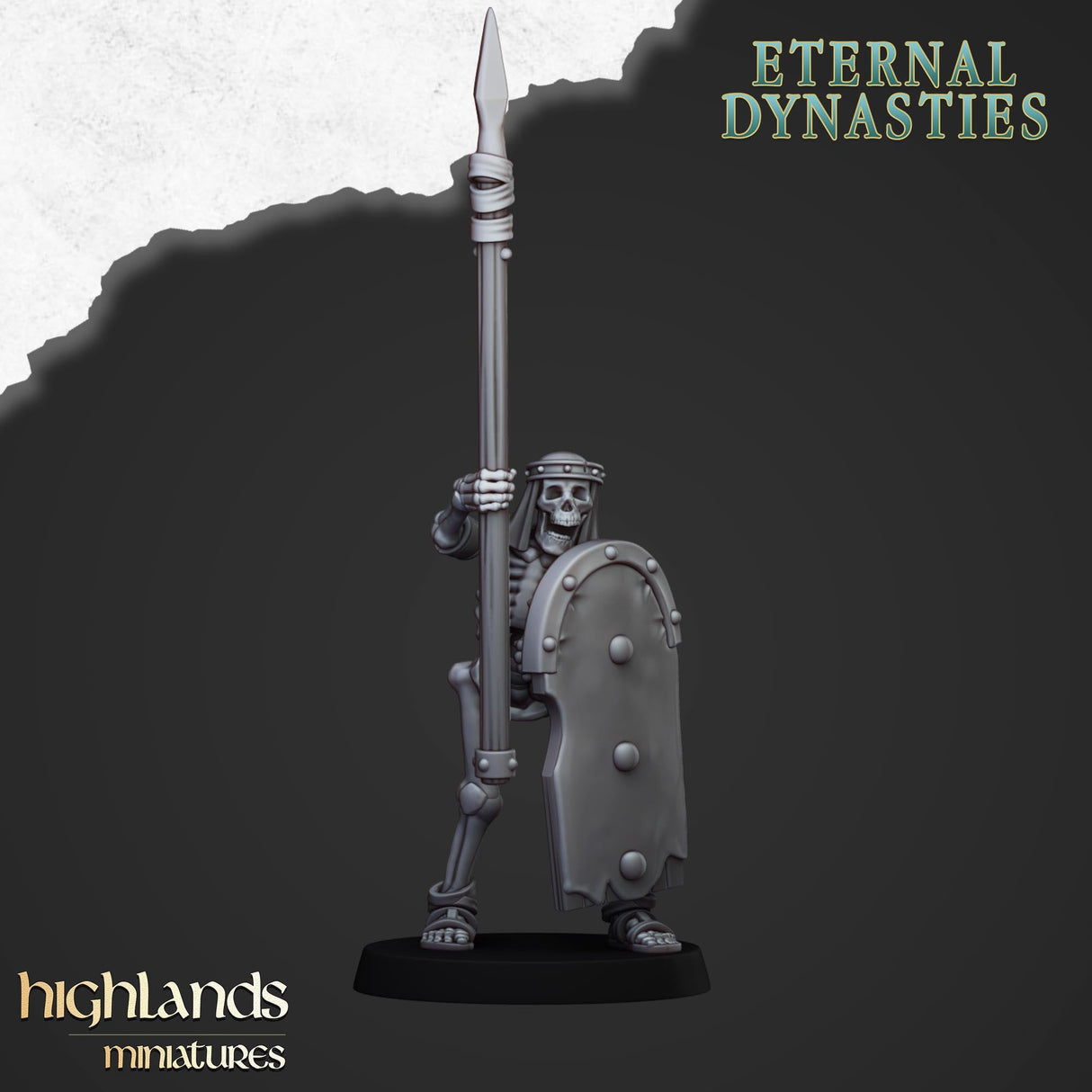 Highlands Miniatures Ancient Skeleton with spears - BrodaForge