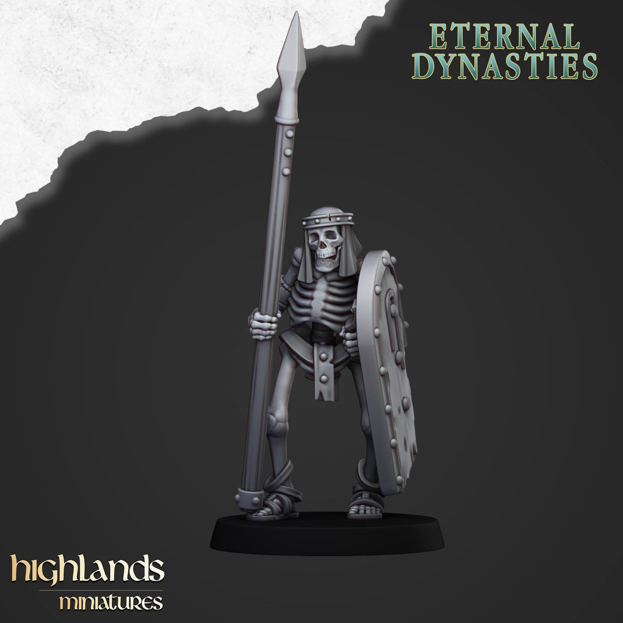 Highlands Miniatures Ancient Skeleton with spears - BrodaForge