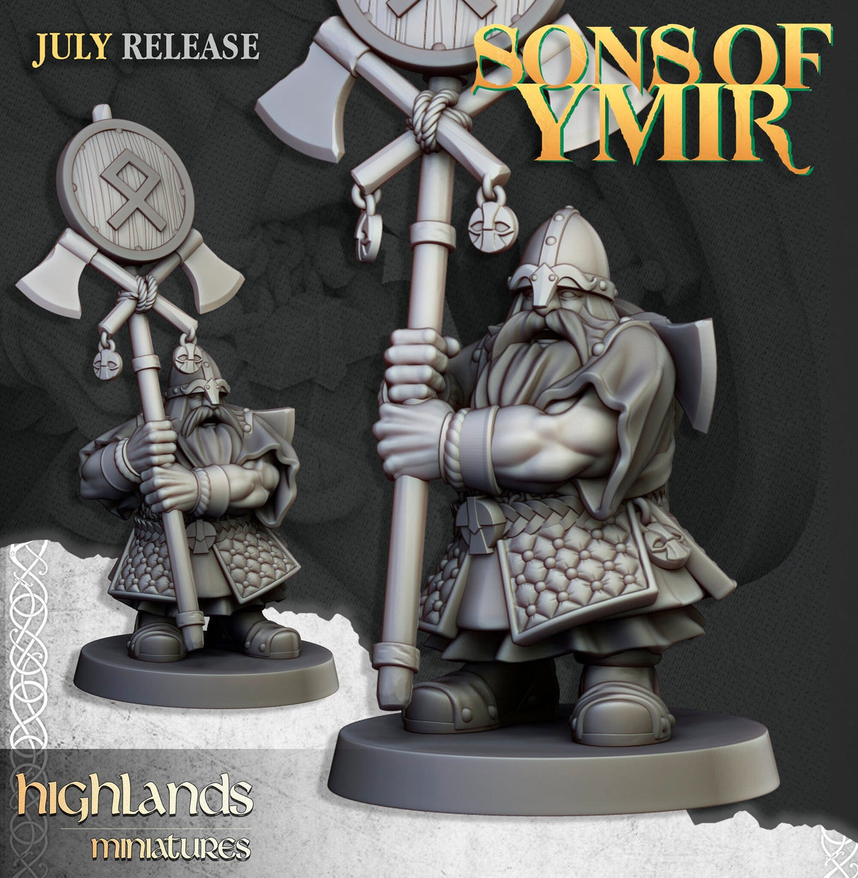 Highlands Miniatures Dwarfs Marksmen with Handgun - BrodaForge