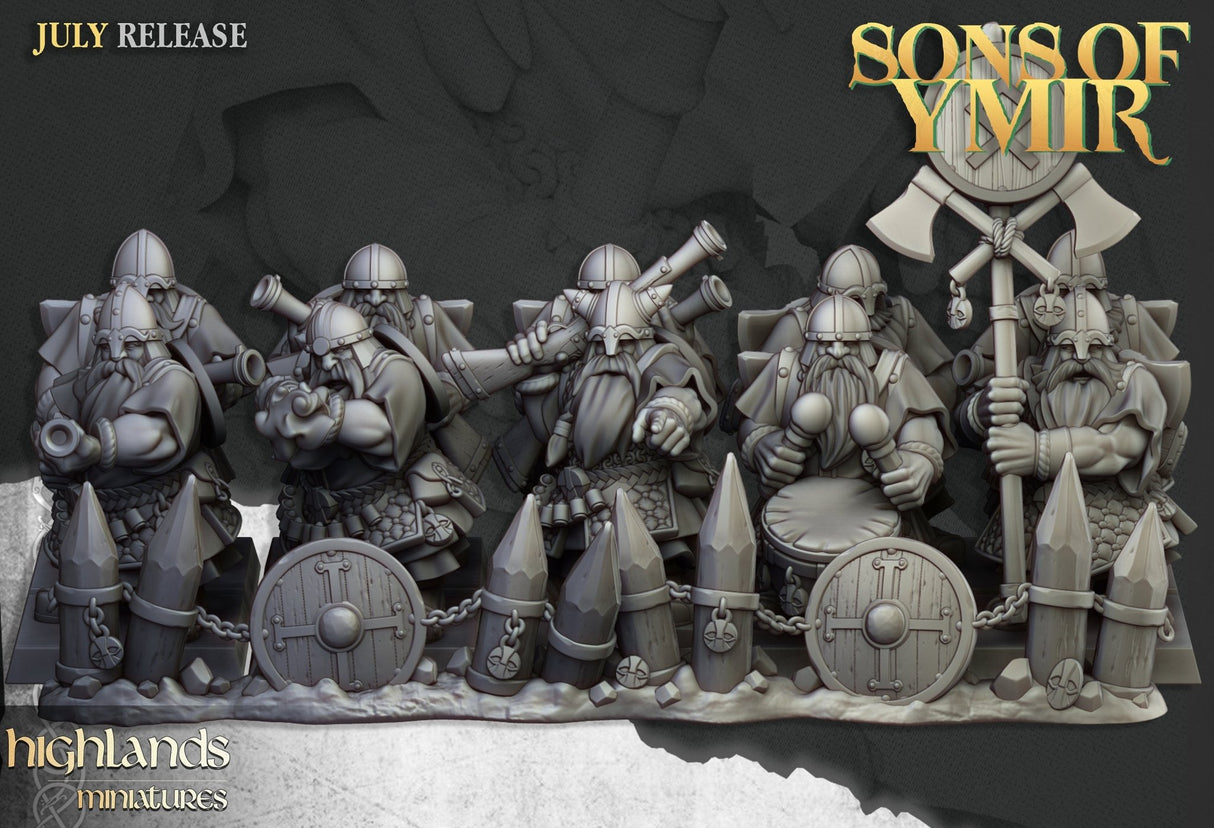 Highlands Miniatures Dwarfs Marksmen with Handgun - BrodaForge