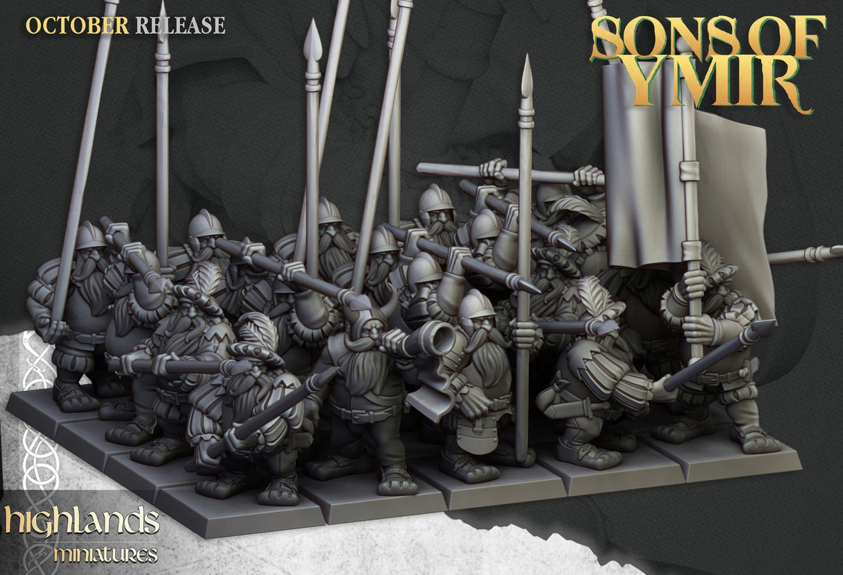 Highlands Miniatures Dwarfs Pikeman - BrodaForge