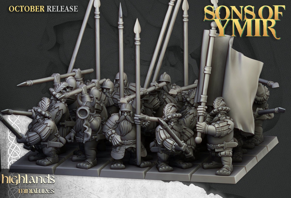 Highlands Miniatures Dwarfs Pikeman - BrodaForge