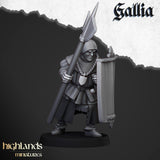 Highlands Miniatures Men at Arms of Gallia with Halberds and Shields - BrodaForge