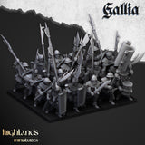 Highlands Miniatures Men at Arms of Gallia with Halberds and Shields - BrodaForge