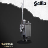 Highlands Miniatures Men at Arms of Gallia with Halberds and Shields - BrodaForge