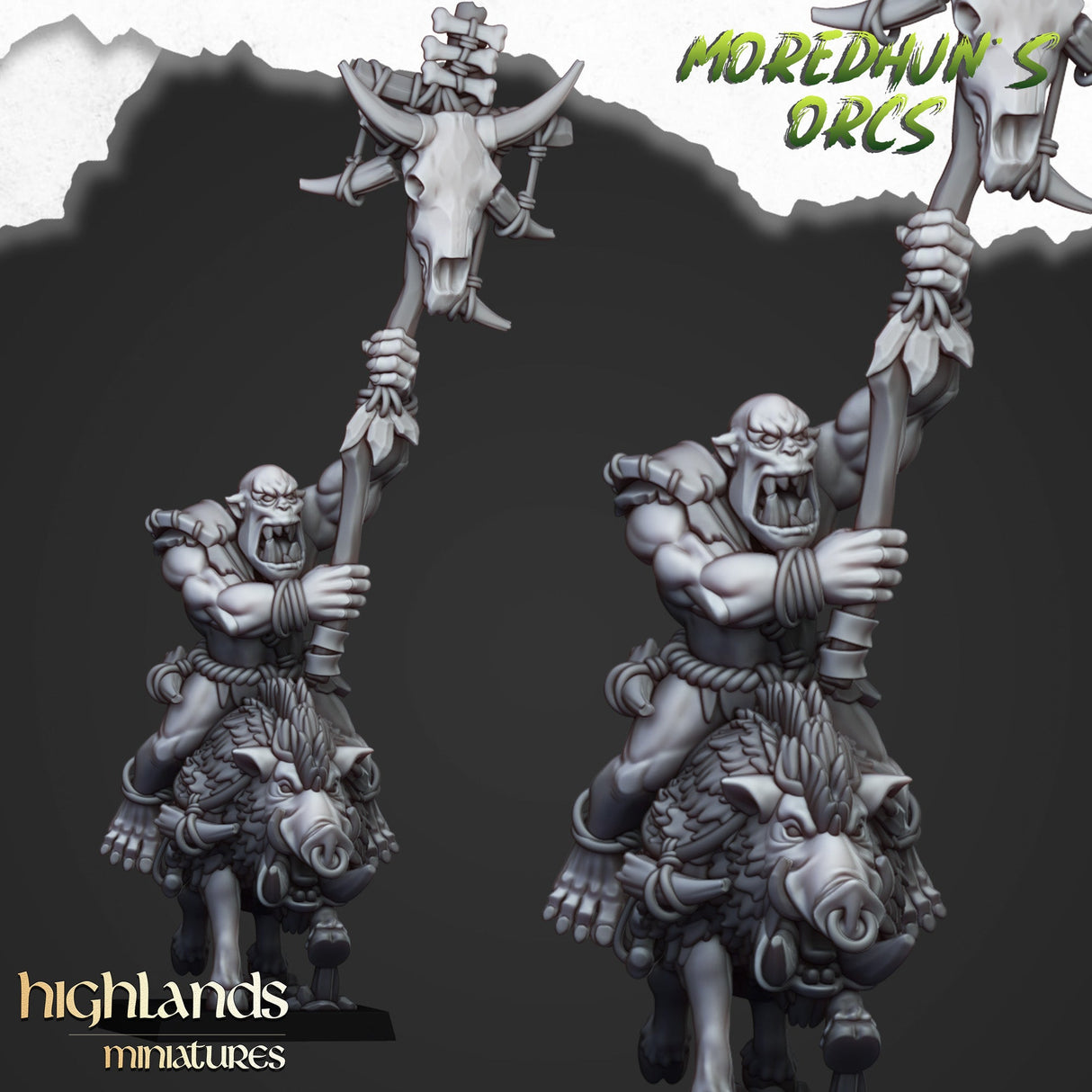 Highlands Miniatures Mounted Cave Orcs - BrodaForge