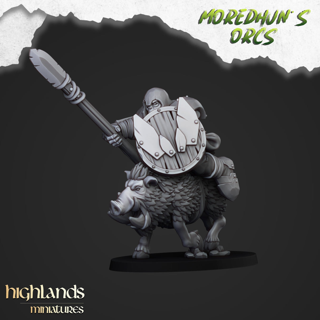 Highlands Miniatures Mounted Orc - BrodaForge