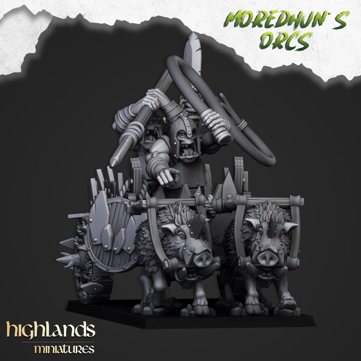 Highlands Miniatures Orc Chariot - BrodaForge