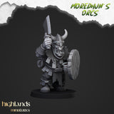 Highlands Miniatures Orc Warriors with hand weapon and shield - BrodaForge