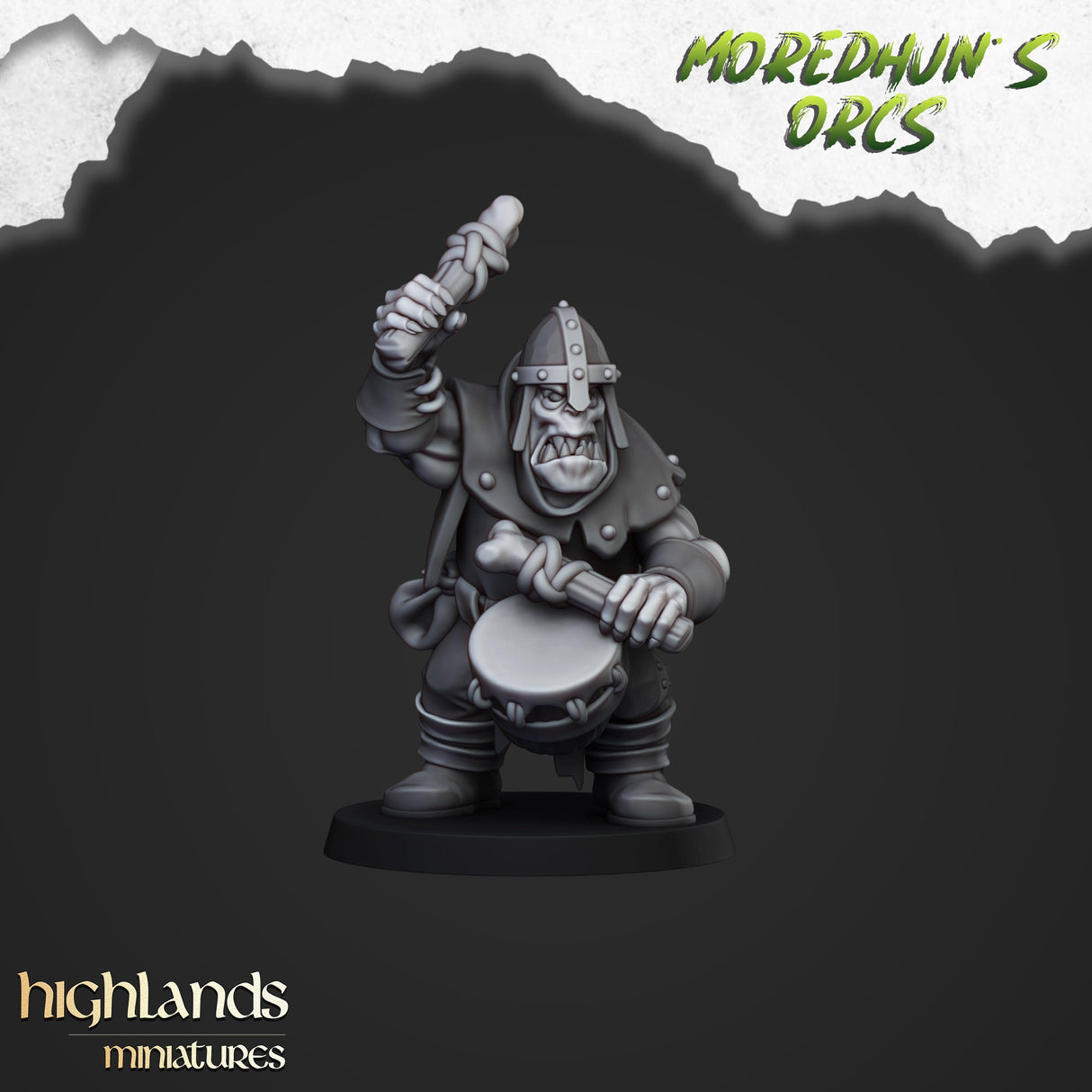 Highlands Miniatures Orc Warriors with hand weapon and shield - BrodaForge