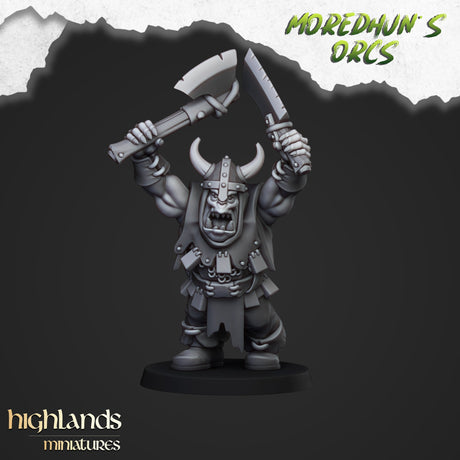 Highlands Miniatures Orc Warriors with two hand weapons - BrodaForge