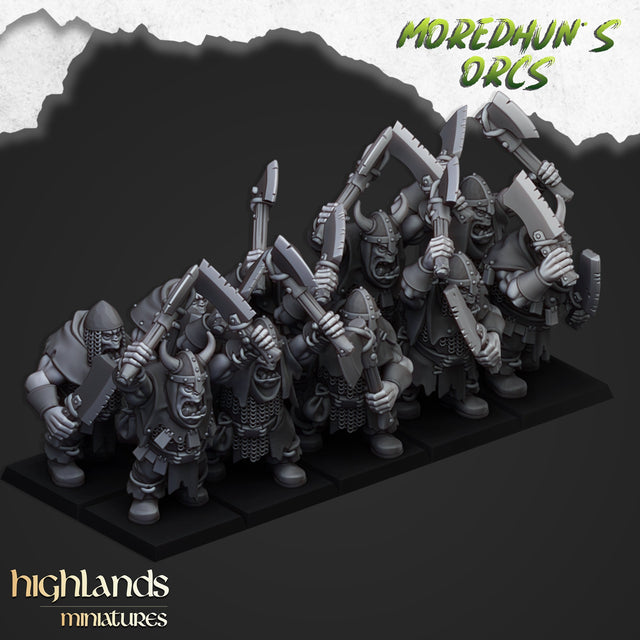 Highlands Miniatures Orc Warriors with two hand weapons - BrodaForge