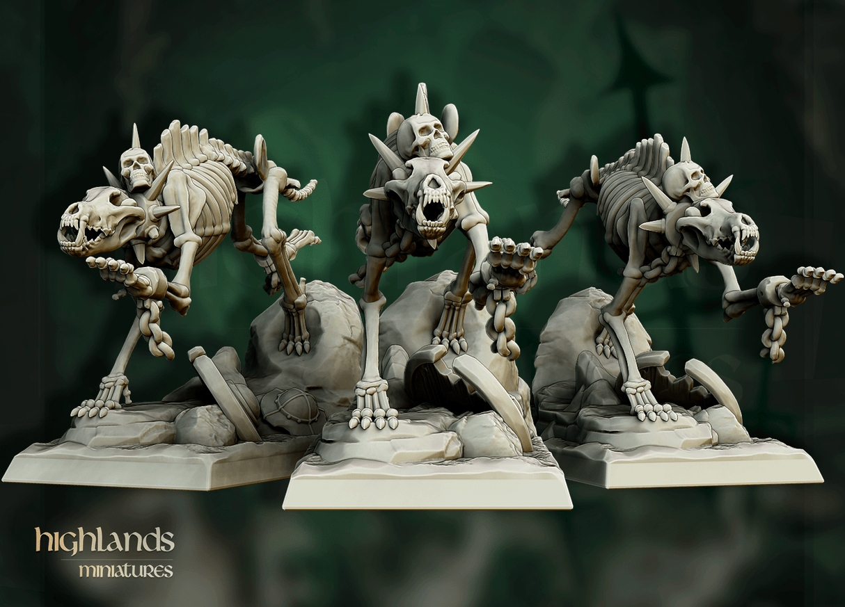 Highlands Miniatures Skeleton Direwolves - BrodaForge