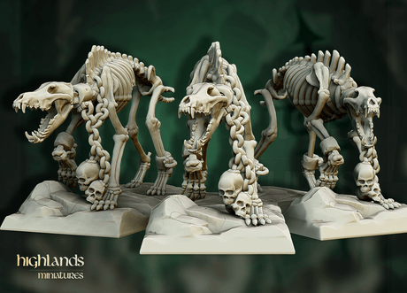 Highlands Miniatures Skeleton Direwolves - BrodaForge