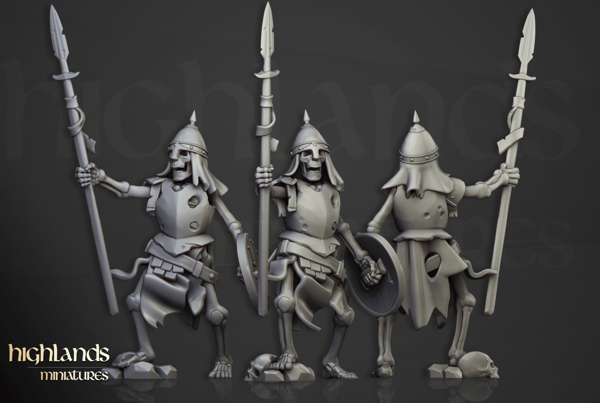 Highlands Miniatures Skeletons with spears - BrodaForge