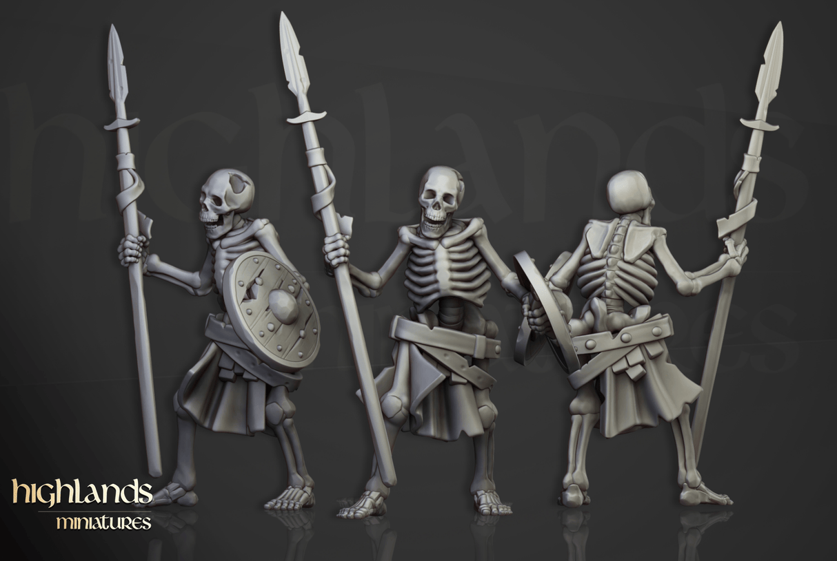 Highlands Miniatures Skeletons with spears - BrodaForge