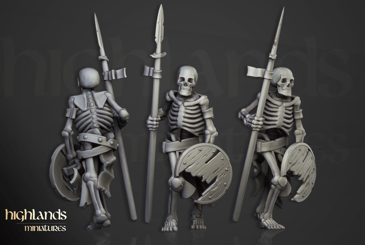 Highlands Miniatures Skeletons with spears - BrodaForge