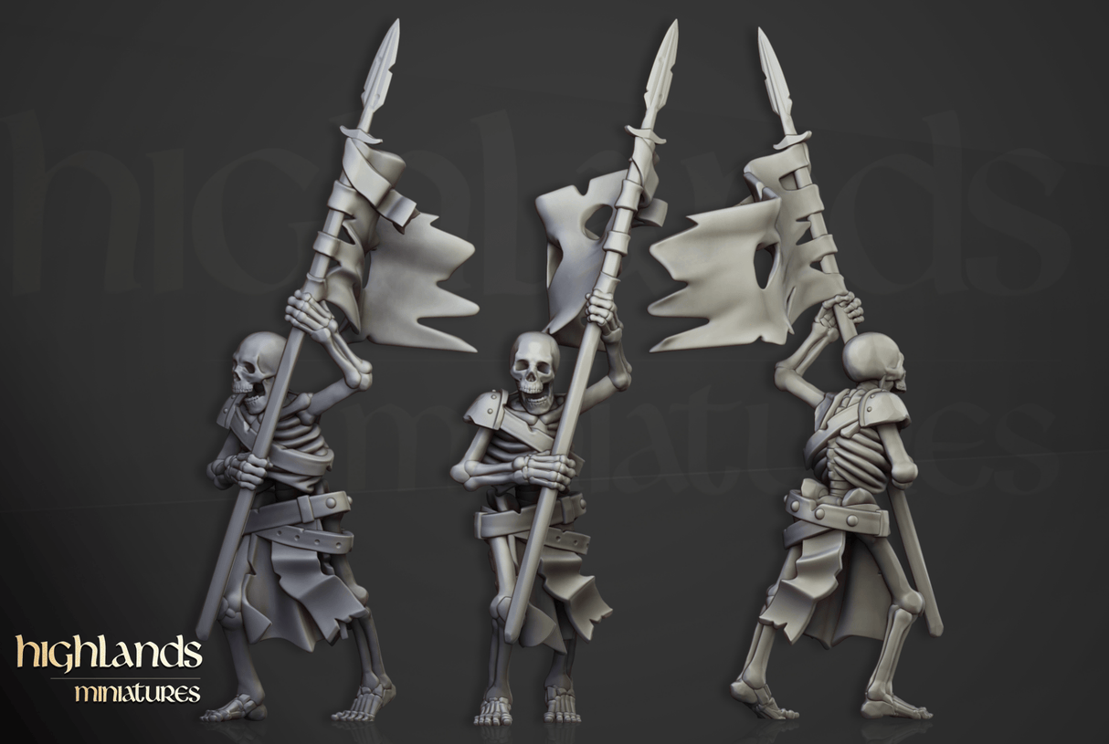 Highlands Miniatures Skeletons with spears - BrodaForge