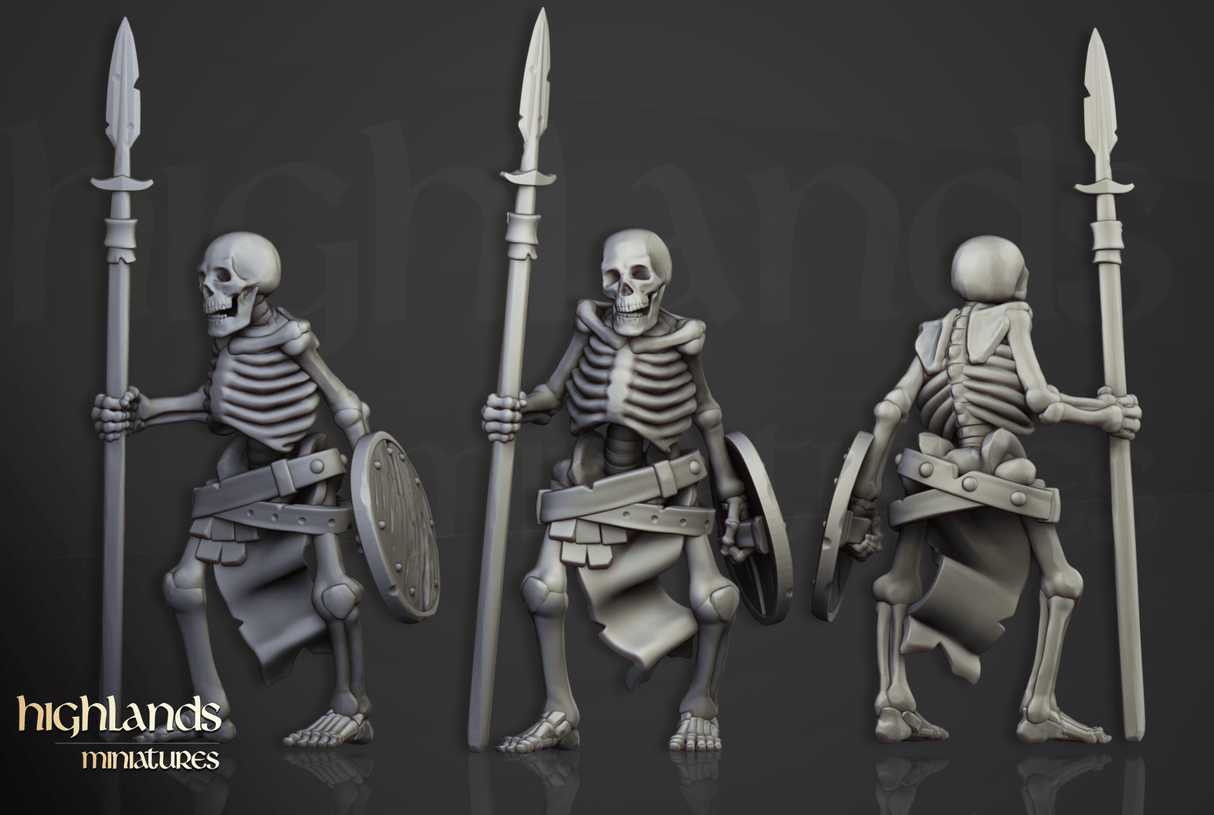 Highlands Miniatures Skeletons with spears - BrodaForge