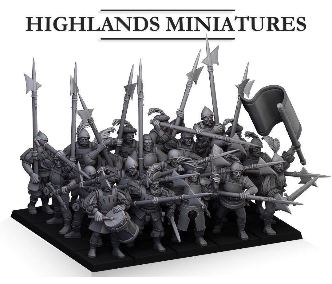 Highlands Miniatures Sunland Imperial Troops with halbards - BrodaForge