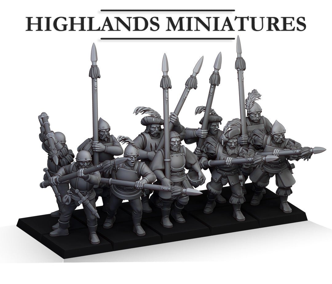 Highlands Miniatures Sunland Imperial Troops with spears - BrodaForge