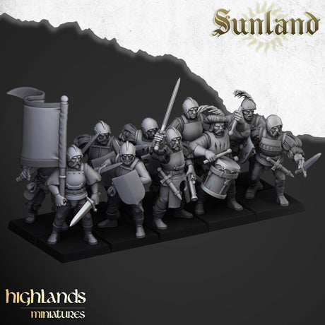 Highlands Miniatures Sunland Imperial Troops with swords v2 - BrodaForge