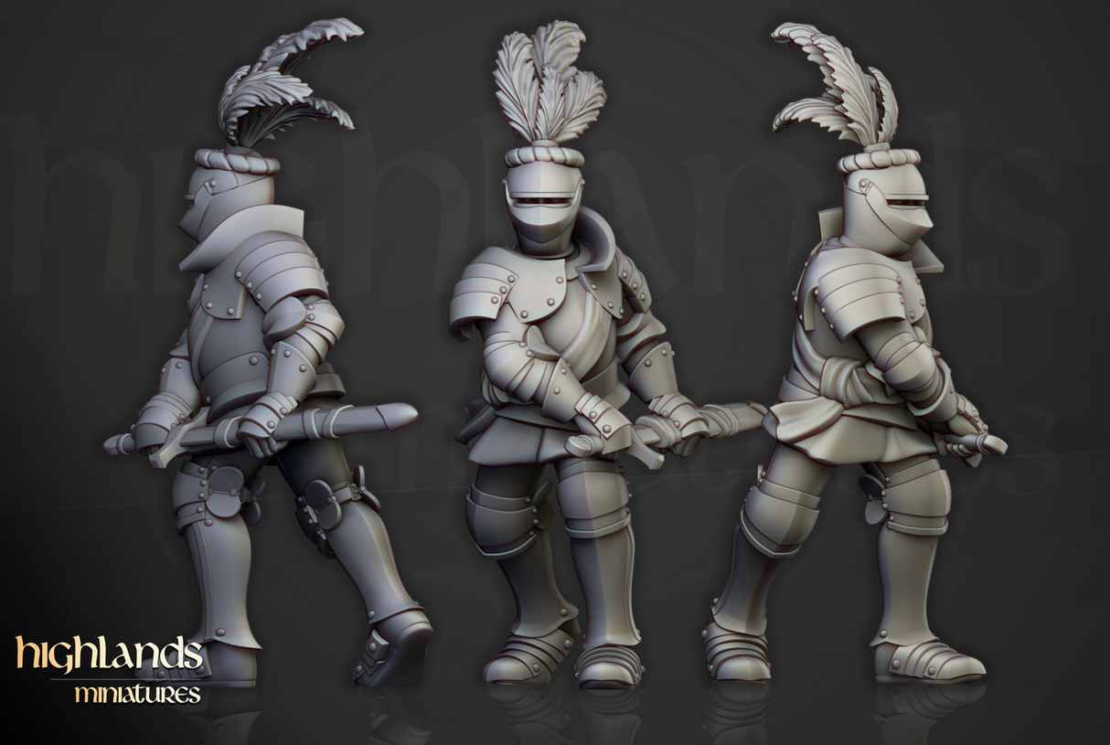 Highlands Miniatures Sunland Knights on foot - BrodaForge