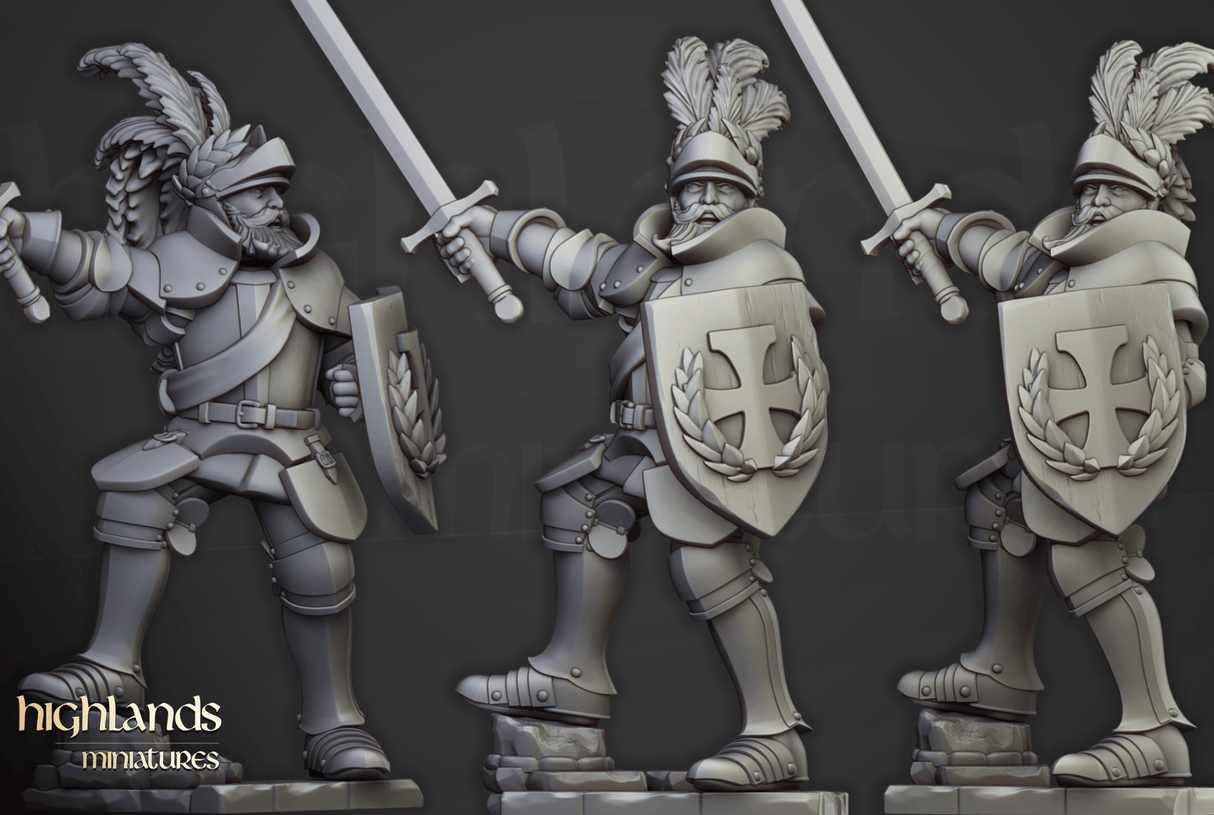 Highlands Miniatures Sunland Knights on foot - BrodaForge