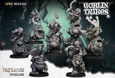 Highlands Miniatures Swamp Goblins Frog Riders - BrodaForge