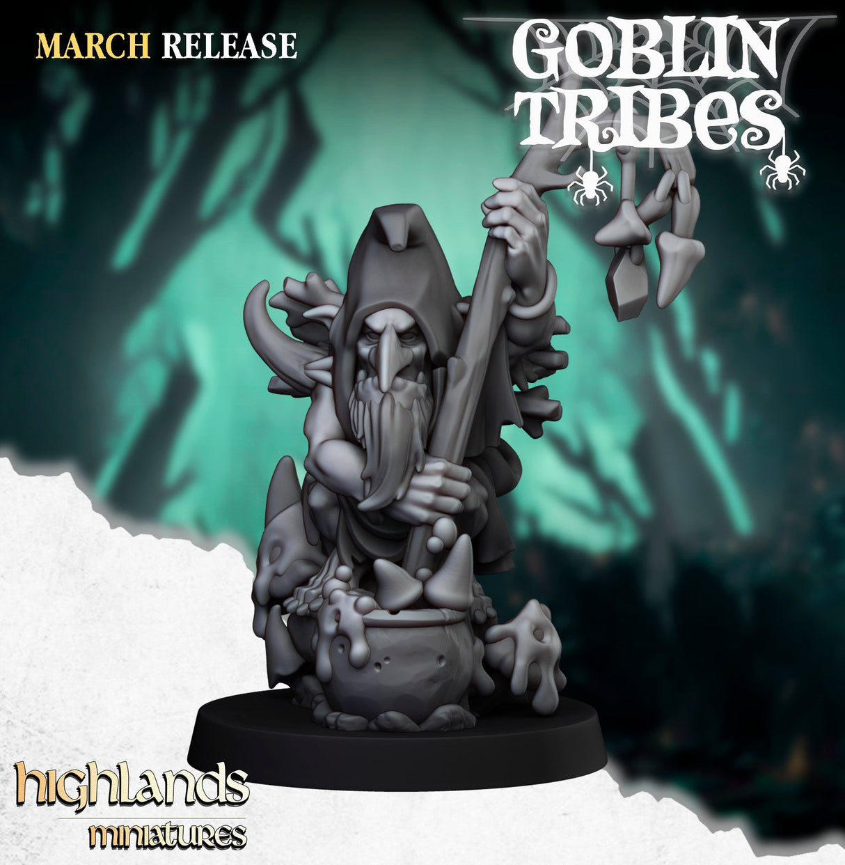 Highlands Miniatures Swamp Goblins Shaman - BrodaForge