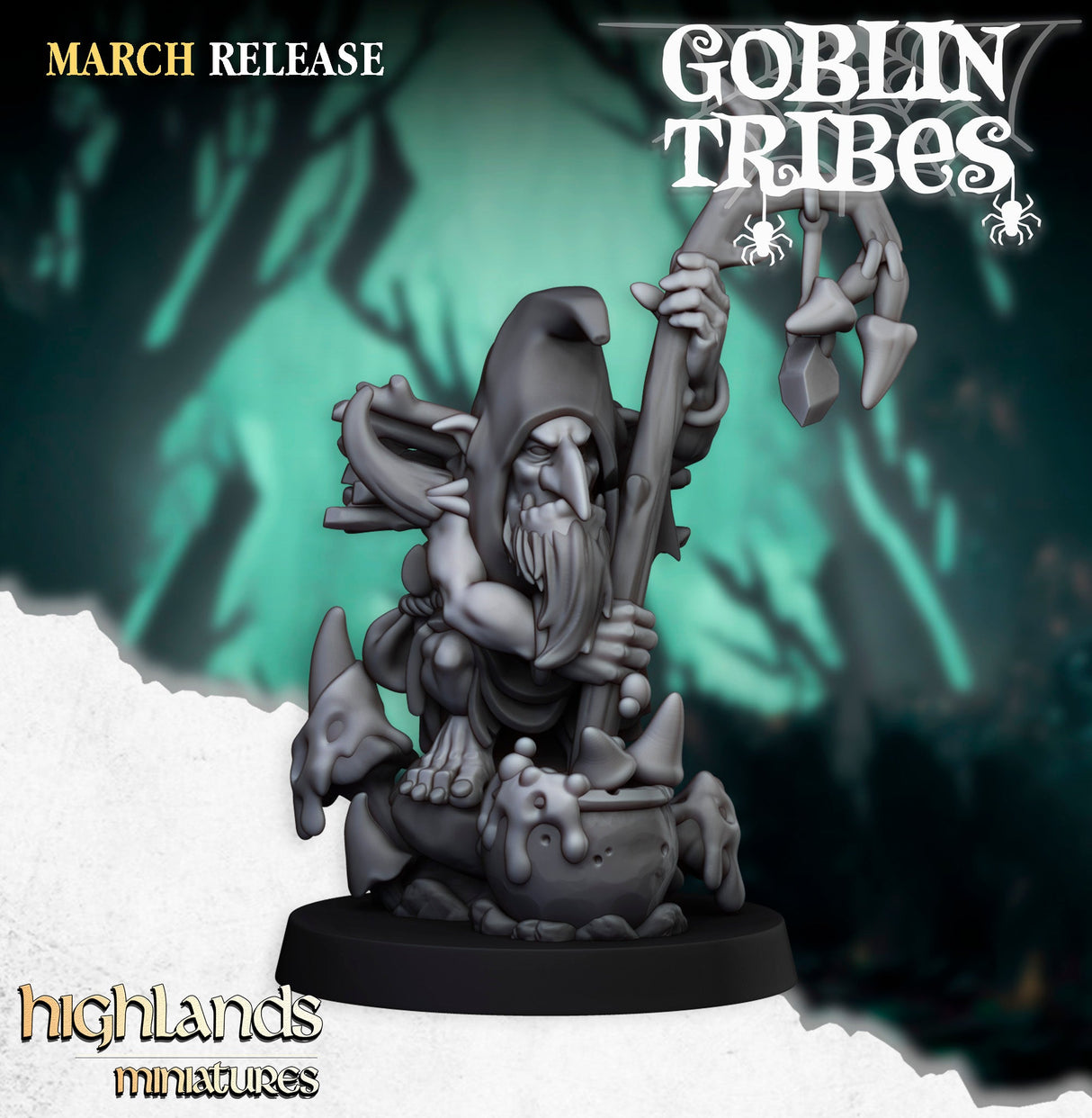 Highlands Miniatures Swamp Goblins Shaman - BrodaForge