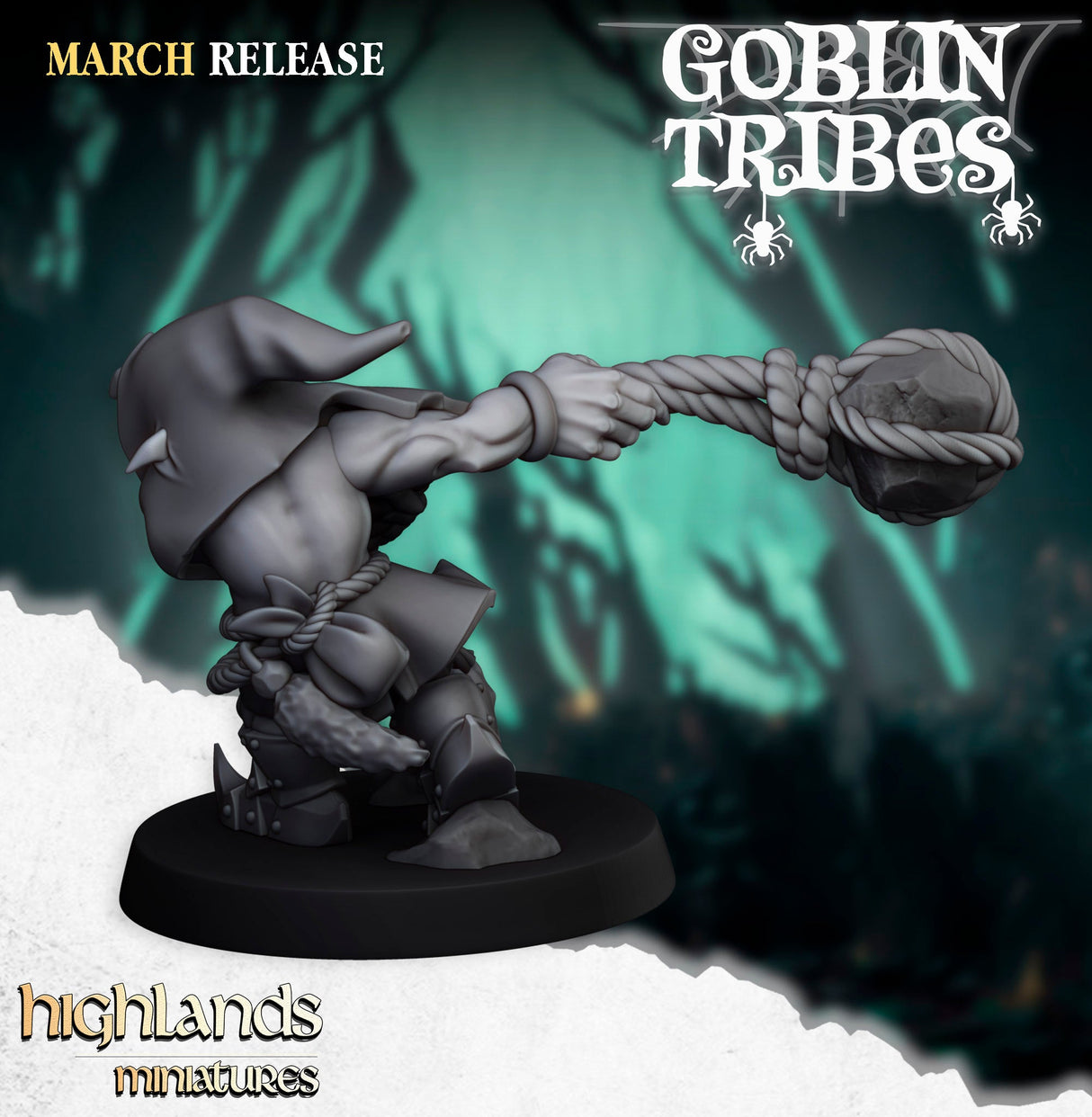 Highlands Miniatures Swamp Goblins Stonethrower - BrodaForge