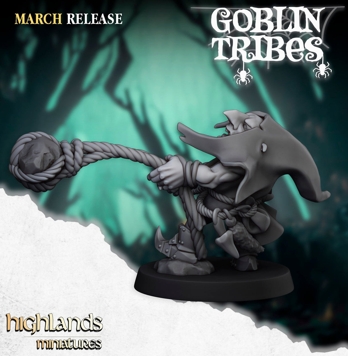 Highlands Miniatures Swamp Goblins Stonethrower - BrodaForge