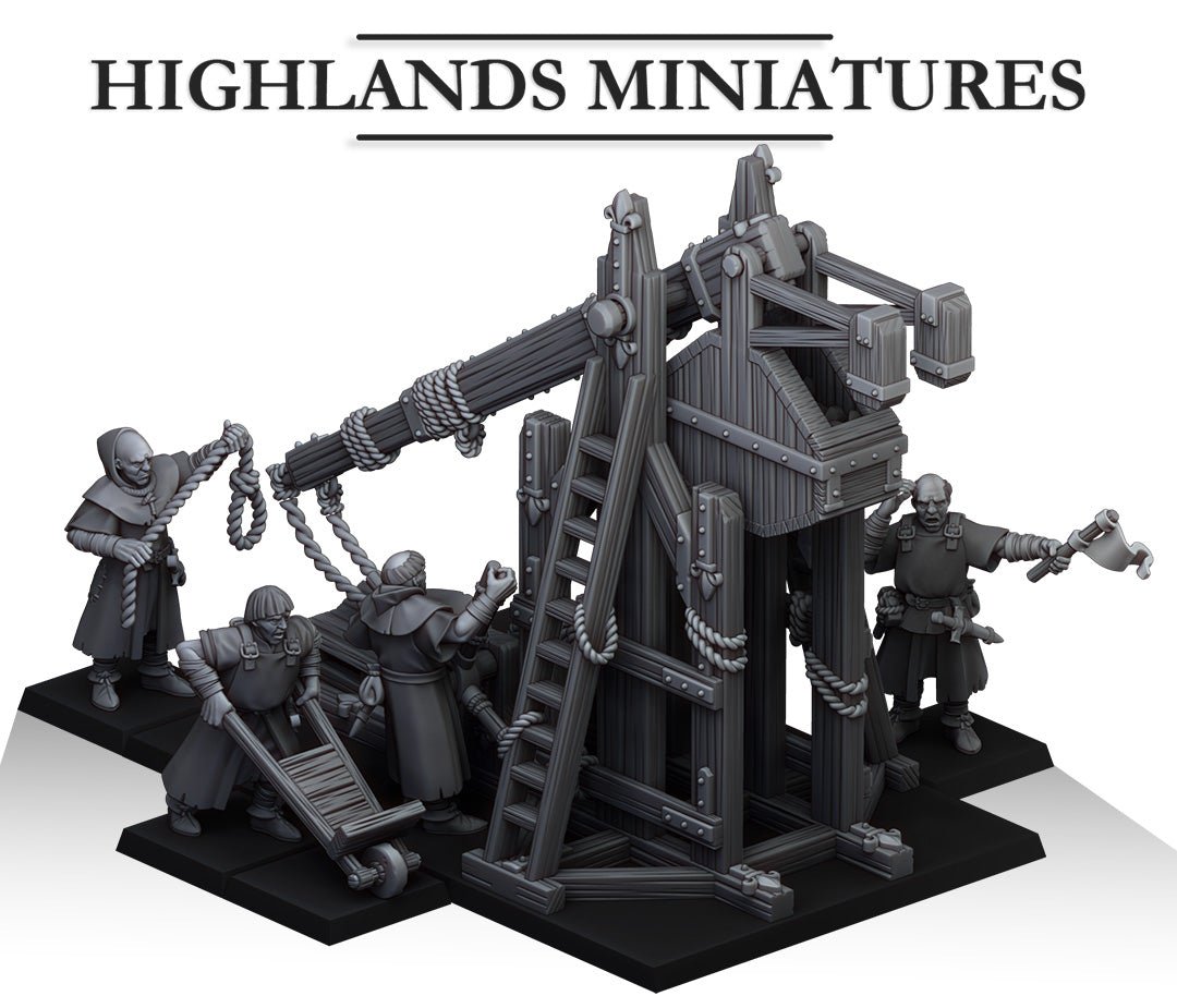 Highlands Miniatures Trebuchet with crew - BrodaForge