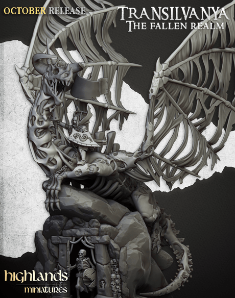 Highlands Miniatures Vampire Lord on Zombie Dragon - BrodaForge