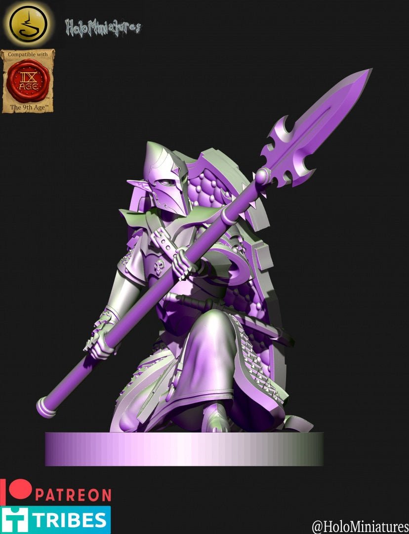 Holo Miniatures Dark Elf spearman unit - BrodaForge