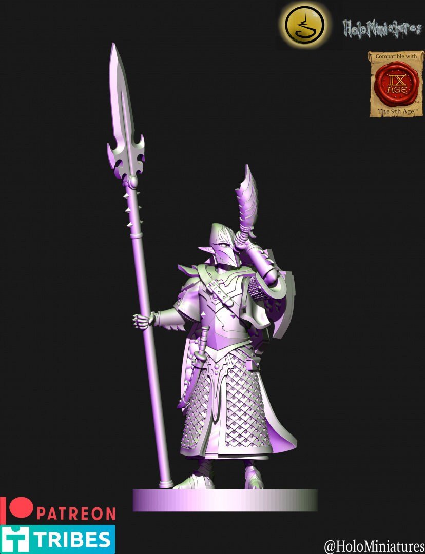 Holo Miniatures Dark Elf spearman unit - BrodaForge