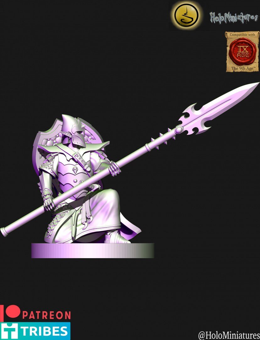 Holo Miniatures Dark Elf spearman unit - BrodaForge