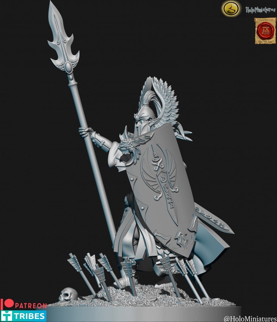 Holo Miniatures Highborn Elves Hero with spear - BrodaForge