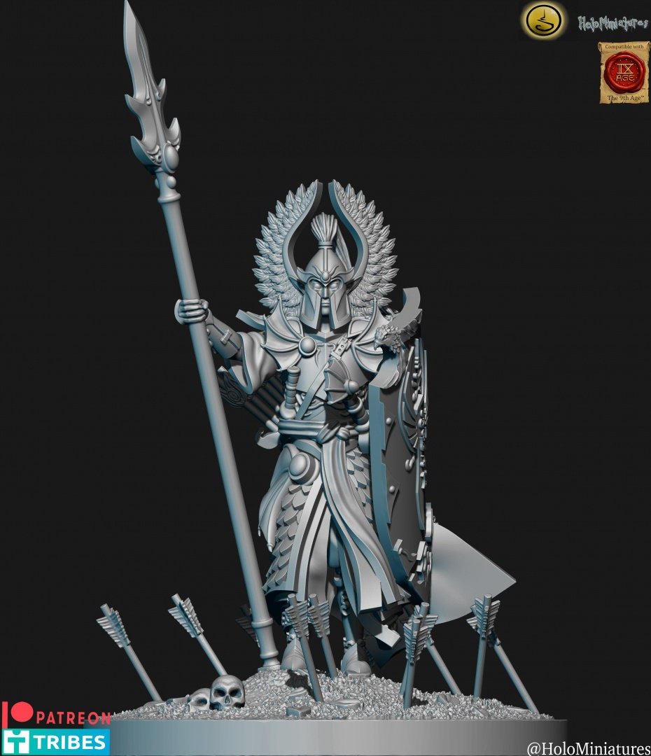 Holo Miniatures Highborn Elves Hero with spear - BrodaForge