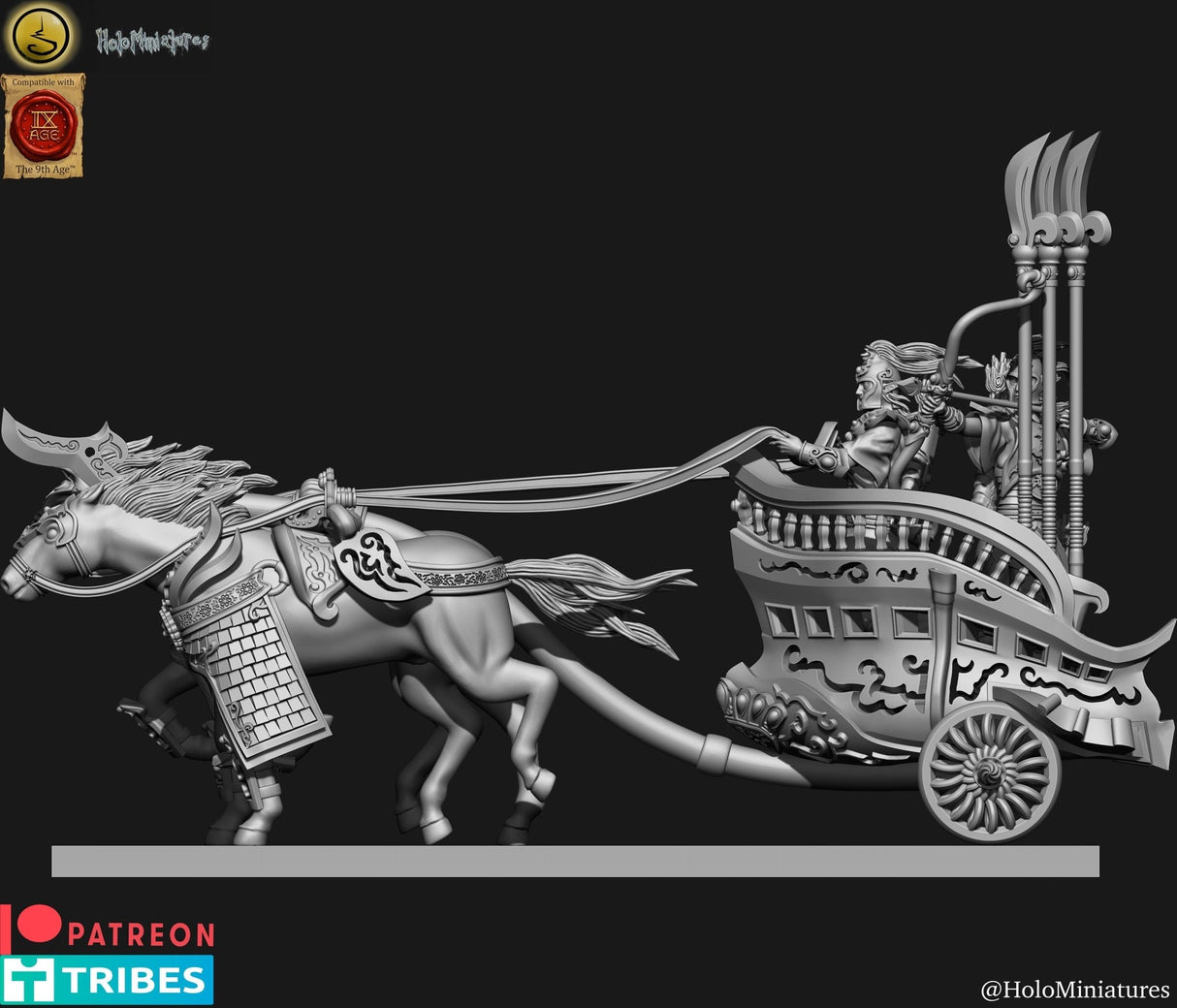 Holo Miniatures Highborn Elves Horse Chariot - BrodaForge