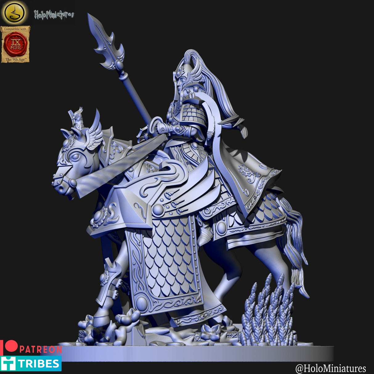 Holo Miniatures Highborn Elves Lord on horse - BrodaForge