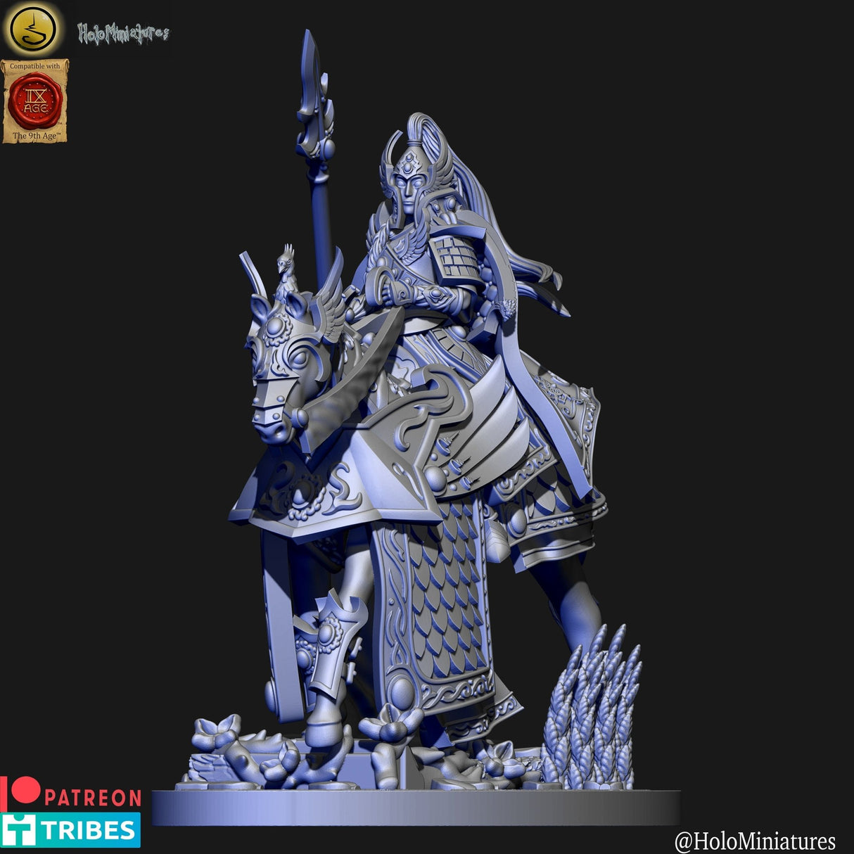 Holo Miniatures Highborn Elves Lord on horse - BrodaForge