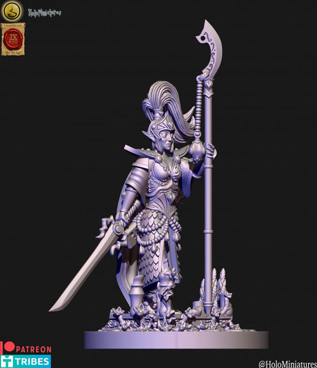 Holo Miniatures Highborn Elves Qeen's Handmaiden - BrodaForge